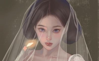 不同造型的少女插画，手绘里的人物好有故事感，每幅都想当头像 - 图画吧TUHUABA