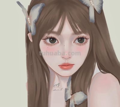 不同造型的少女插画，手绘里的人物好有故事感，每幅都想当头像 - 图画吧TUHUABA