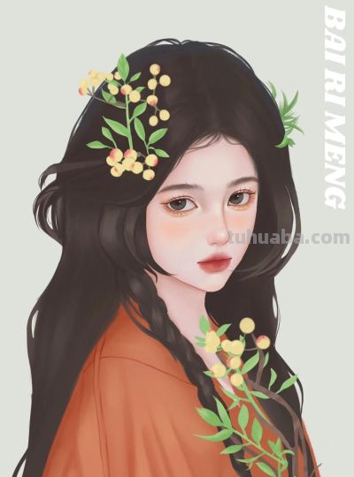 不同造型的少女插画，手绘里的人物好有故事感，每幅都想当头像 - 图画吧TUHUABA