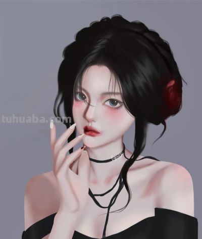 不同造型的少女插画，手绘里的人物好有故事感，每幅都想当头像 - 图画吧TUHUABA