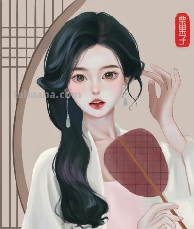 不同造型的少女插画，手绘里的人物好有故事感，每幅都想当头像 - 图画吧TUHUABA