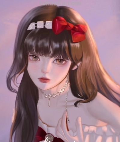 不同造型的少女插画，手绘里的人物好有故事感，每幅都想当头像 - 图画吧TUHUABA