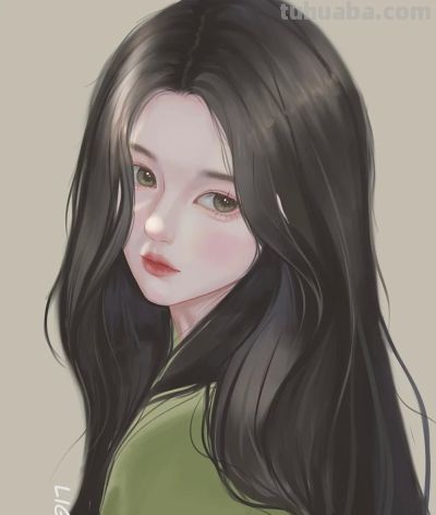 不同造型的少女插画，手绘里的人物好有故事感，每幅都想当头像 - 图画吧TUHUABA