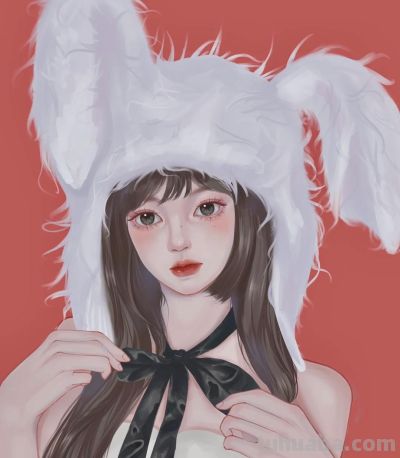 不同造型的少女插画，手绘里的人物好有故事感，每幅都想当头像 - 图画吧TUHUABA