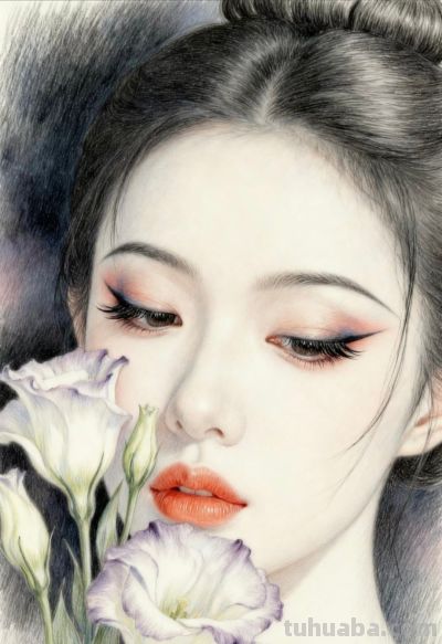 鸢尾绘佳人 彩铅映美颜丨小不忍则卖大萌鸢尾花女孩彩铅头像分享 - 图画吧TUHUABA
