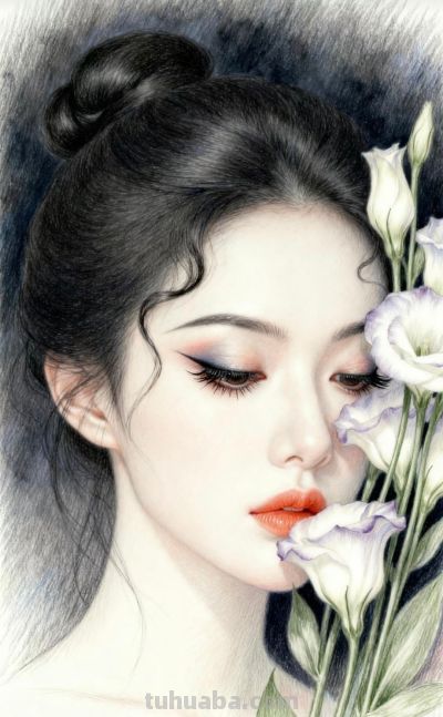 鸢尾绘佳人 彩铅映美颜丨小不忍则卖大萌鸢尾花女孩彩铅头像分享 - 图画吧TUHUABA