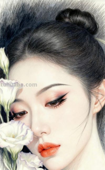 鸢尾绘佳人 彩铅映美颜丨小不忍则卖大萌鸢尾花女孩彩铅头像分享 - 图画吧TUHUABA