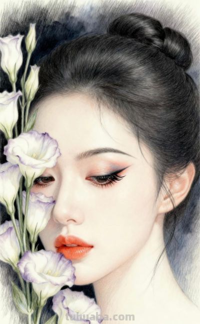鸢尾绘佳人 彩铅映美颜丨小不忍则卖大萌鸢尾花女孩彩铅头像分享 - 图画吧TUHUABA