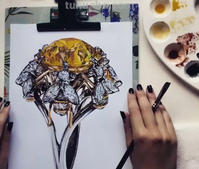 他用水彩和彩铅画的宝石，逼真到你想嫁！ - 图画吧TUHUABA