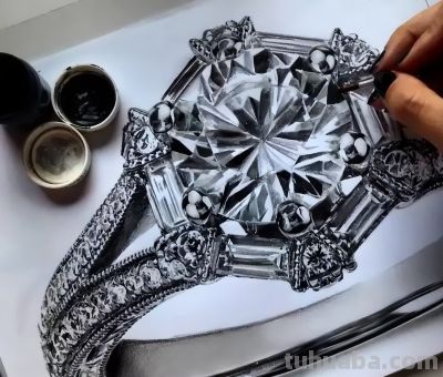 他用水彩和彩铅画的宝石，逼真到你想嫁！ - 图画吧TUHUABA