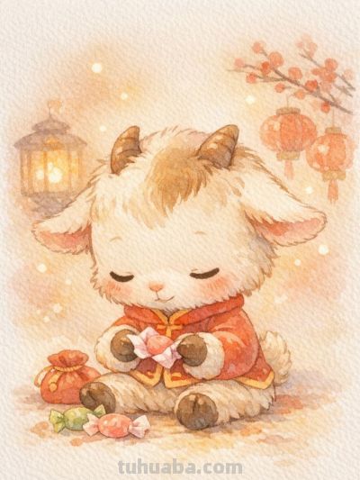 水彩小动物糖果甜 新年果实满心欢 甜美又可爱丨mocai水彩绘画分享 - 图画吧TUHUABA