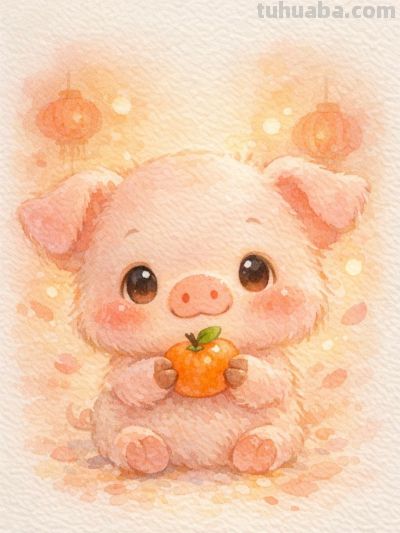 水彩小动物糖果甜 新年果实满心欢 甜美又可爱丨mocai水彩绘画分享 - 图画吧TUHUABA