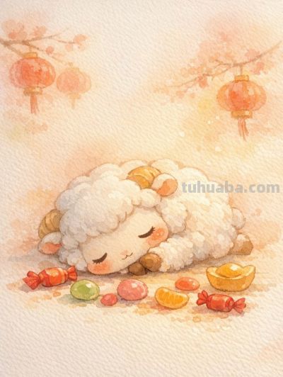 水彩小动物糖果甜 新年果实满心欢 甜美又可爱丨mocai水彩绘画分享 - 图画吧TUHUABA