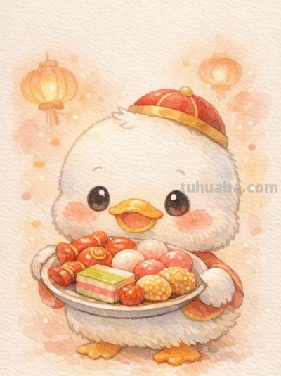 水彩小动物糖果甜 新年果实满心欢 甜美又可爱丨mocai水彩绘画分享 - 图画吧TUHUABA