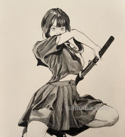 大笔触人体的造型能力，很强劲！列宾美院李敏诗速写作品 - 图画吧TUHUABA