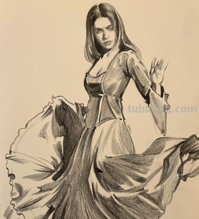 大笔触人体的造型能力，很强劲！列宾美院李敏诗速写作品 - 图画吧TUHUABA