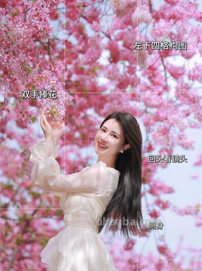 樱花拍照不扭捏，几个姿势技巧，诗意浪漫美如画，赞爆朋友圈 - 图画吧TUHUABA