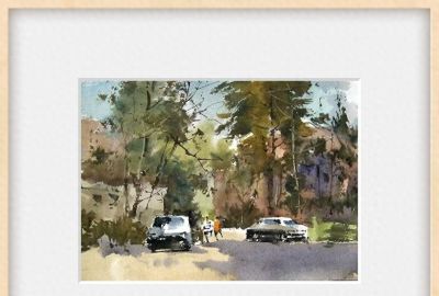 每日一画 | 树阴满地车闲卧，人趁晴光过巷来——老小区·写意水彩 - 今日头条