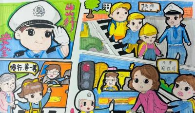 全市小学生交通安全手抄报优秀作品展 - 图画吧TUHUABA