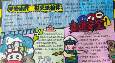 全市小学生交通安全手抄报优秀作品展 - 图画吧TUHUABA
