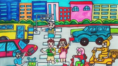 全市小学生交通安全手抄报优秀作品展 - 图画吧TUHUABA