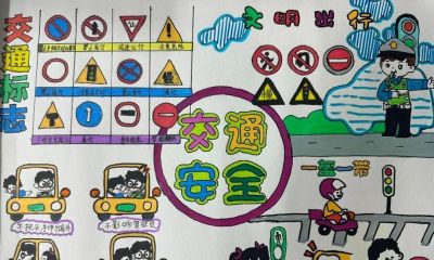 全市小学生交通安全手抄报优秀作品展 - 图画吧TUHUABA