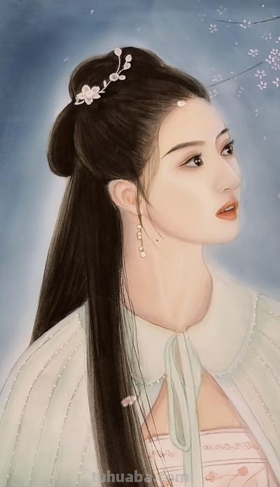 治愈系美人插画：低眉的温婉、执扇的娴静，每一幅都像江南烟雨诗 - 图画吧TUHUABA