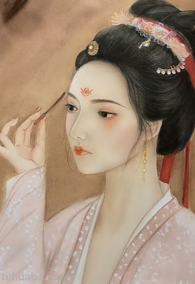 治愈系美人插画：低眉的温婉、执扇的娴静，每一幅都像江南烟雨诗 - 图画吧TUHUABA