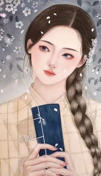 治愈系美人插画：低眉的温婉、执扇的娴静，每一幅都像江南烟雨诗 - 图画吧TUHUABA