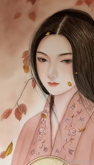 治愈系美人插画：低眉的温婉、执扇的娴静，每一幅都像江南烟雨诗 - 图画吧TUHUABA
