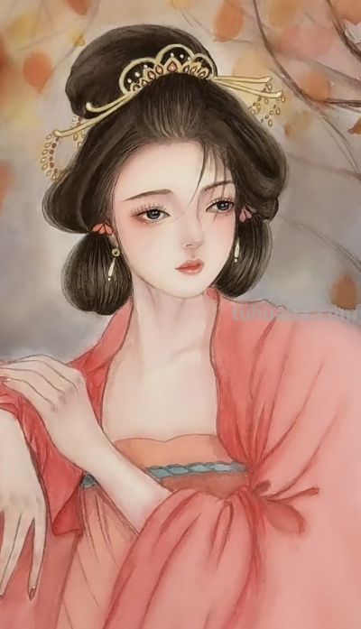 治愈系美人插画：低眉的温婉、执扇的娴静，每一幅都像江南烟雨诗 - 图画吧TUHUABA