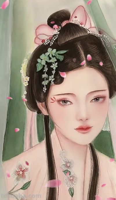 治愈系美人插画：低眉的温婉、执扇的娴静，每一幅都像江南烟雨诗 - 图画吧TUHUABA