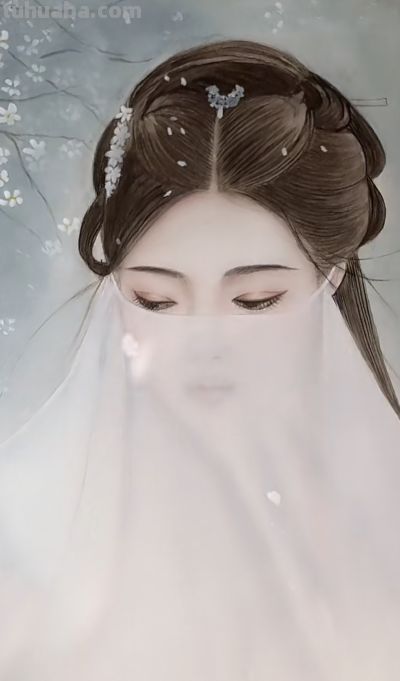 治愈系美人插画：低眉的温婉、执扇的娴静，每一幅都像江南烟雨诗 - 图画吧TUHUABA