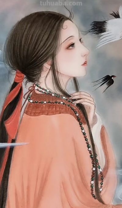 治愈系美人插画：低眉的温婉、执扇的娴静，每一幅都像江南烟雨诗 - 图画吧TUHUABA