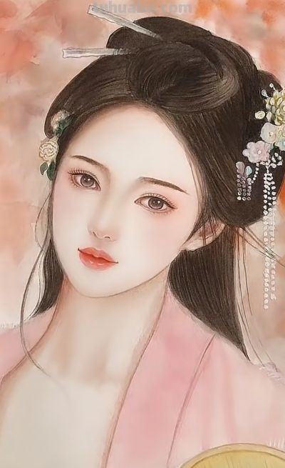 治愈系美人插画：低眉的温婉、执扇的娴静，每一幅都像江南烟雨诗 - 图画吧TUHUABA