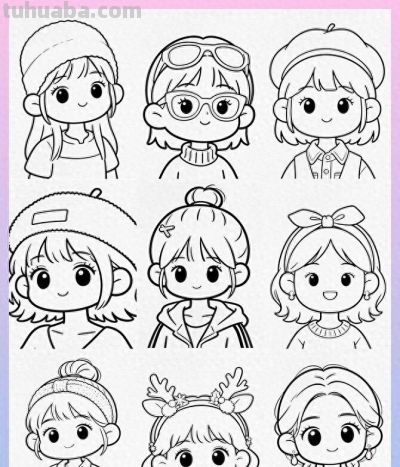 线稿涂色 简笔画头像 - 今日头条