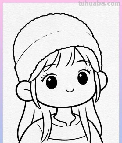 线稿涂色 简笔画头像 - 图画吧TUHUABA