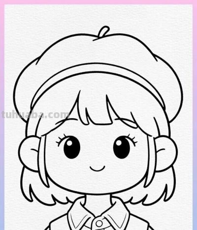 线稿涂色 简笔画头像 - 图画吧TUHUABA