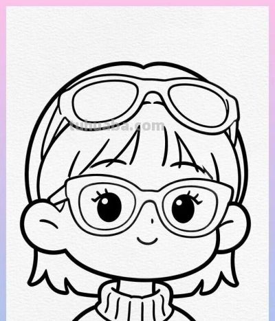 线稿涂色 简笔画头像 - 图画吧TUHUABA