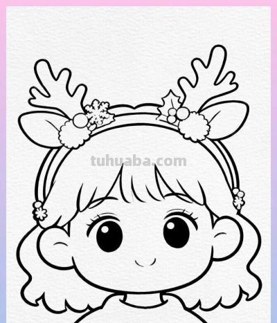 线稿涂色 简笔画头像 - 图画吧TUHUABA