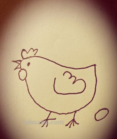 简笔画|老母鸡，人间烟火里的温柔守护者 - 图画吧TUHUABA