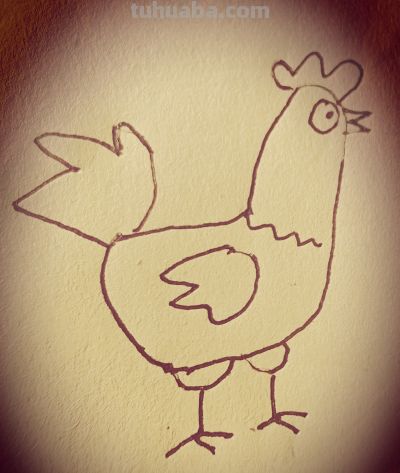 简笔画|大公鸡，坚守初心 认真做事 - 图画吧TUHUABA