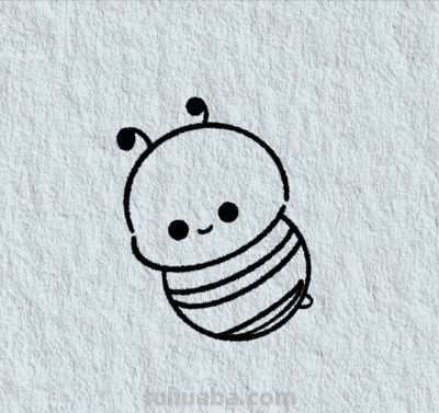 简笔画每日更新之可爱小蜜蜂 - 图画吧TUHUABA