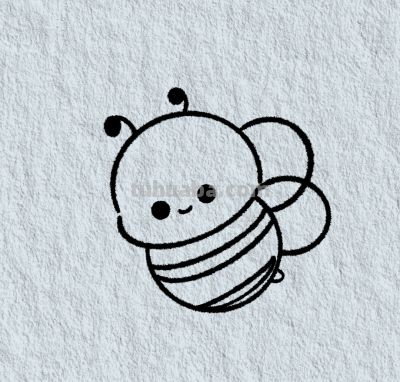 简笔画每日更新之可爱小蜜蜂 - 图画吧TUHUABA