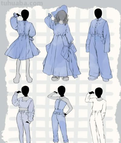 我的oc衣橱，服装款式绘画参考素材！ - 图画吧TUHUABA