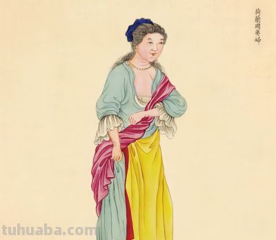 清朝画师笔下的外国人：清一色的亚洲脸，民族服装各具特色 - 图画吧TUHUABA