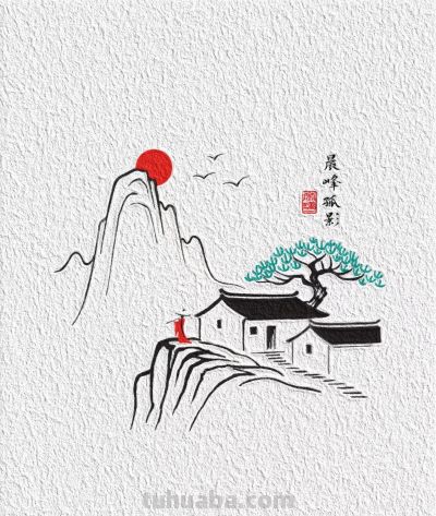 简笔画｜古风掠影 - 图画吧TUHUABA
