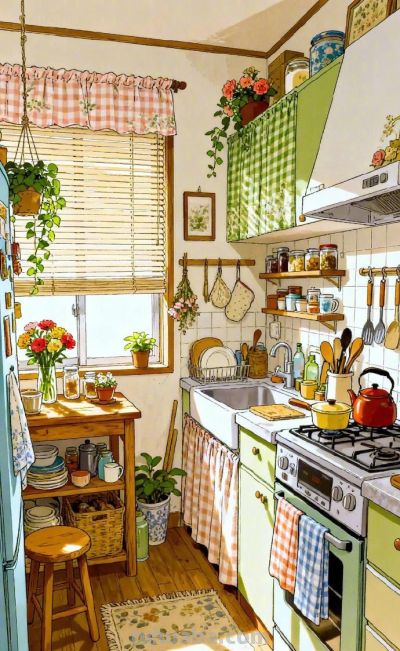 生活插画｜厨房里的烟火气 ​​​ - 图画吧TUHUABA