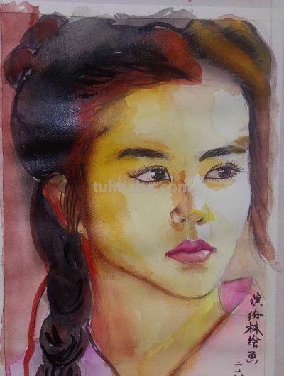 一幅水彩画的诞生：原来温柔的脸是这样画出来的 - 图画吧TUHUABA
