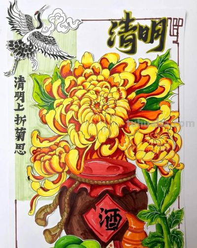 41张清明节主题儿童绘画和手抄报，值得收藏 - 图画吧TUHUABA
